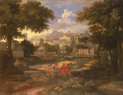 Landscape with Moses Saved from the River Nile by Etienne Allegrain